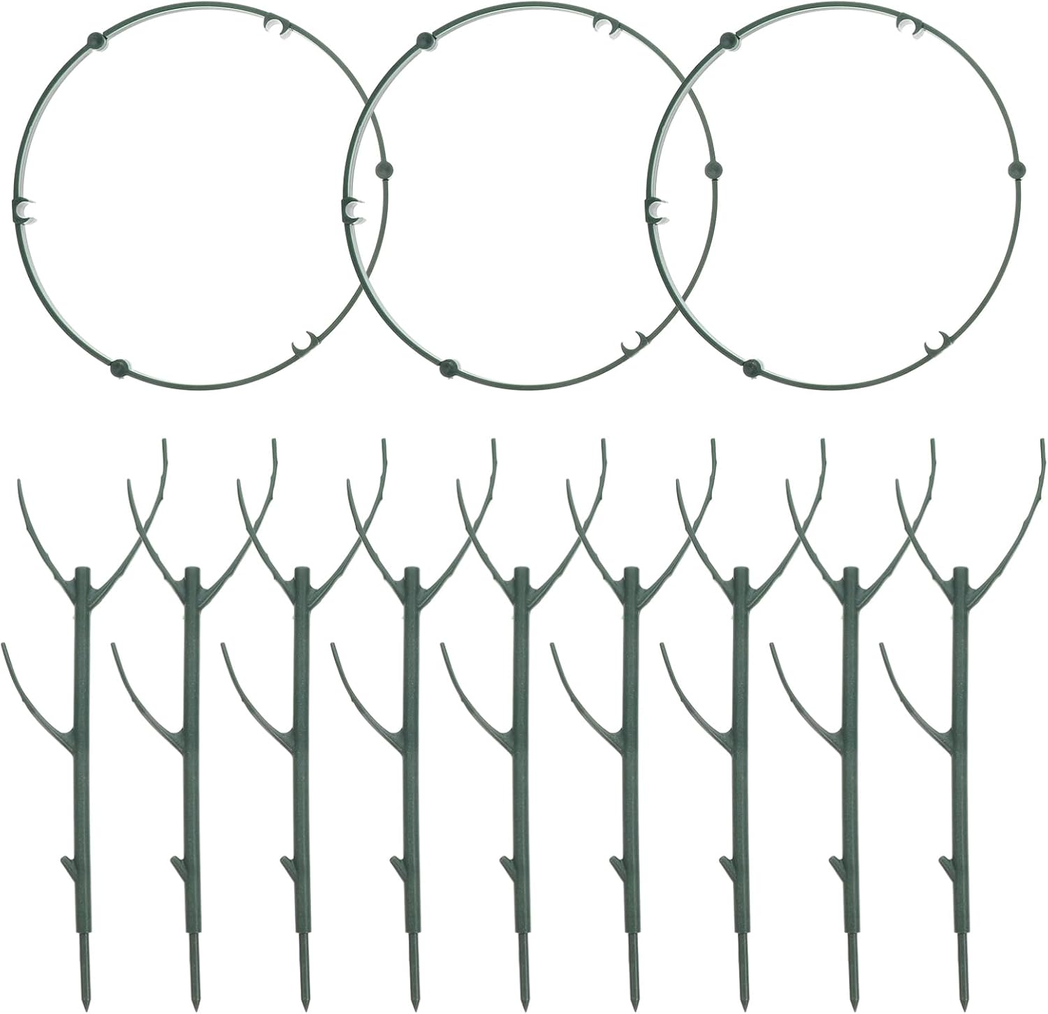 ULTECHNOVO Three-Level Plant Support Stand Twig Trellis for Climbing Plants Detachable and Stackable Garden Supplies Nurturing and Outdoor Gardening