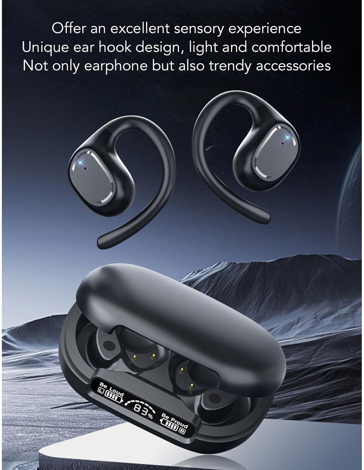 Diyeeni Earbuds, Noise Cancelling Wireless Earbuds with Dual Mic, 5.4 Chip Digital Display for Game Sound Visual Synchronization image number 5