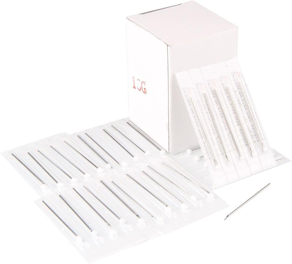Beauty7 Sterilized Surgical Steel Piercing Needles 10PCS 10G Gauge 2.5Mm Body Ear Navel Nipple Piercing, 10G, Stainless Steel, No Gemstone