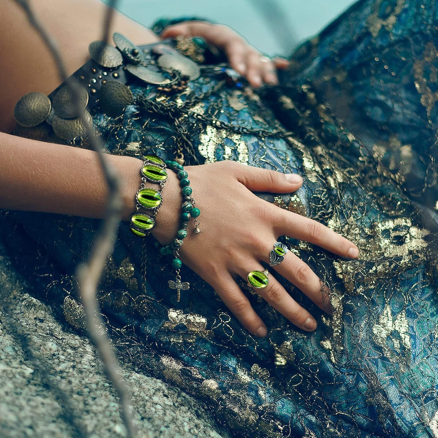 TZAONEN Animal Glass Eye,100Pcs Assorted Dragon Eyes Glass Cabochon for Clay Doll Making Sculptures Props Craft DIY Findings Jewelry Making image number 6