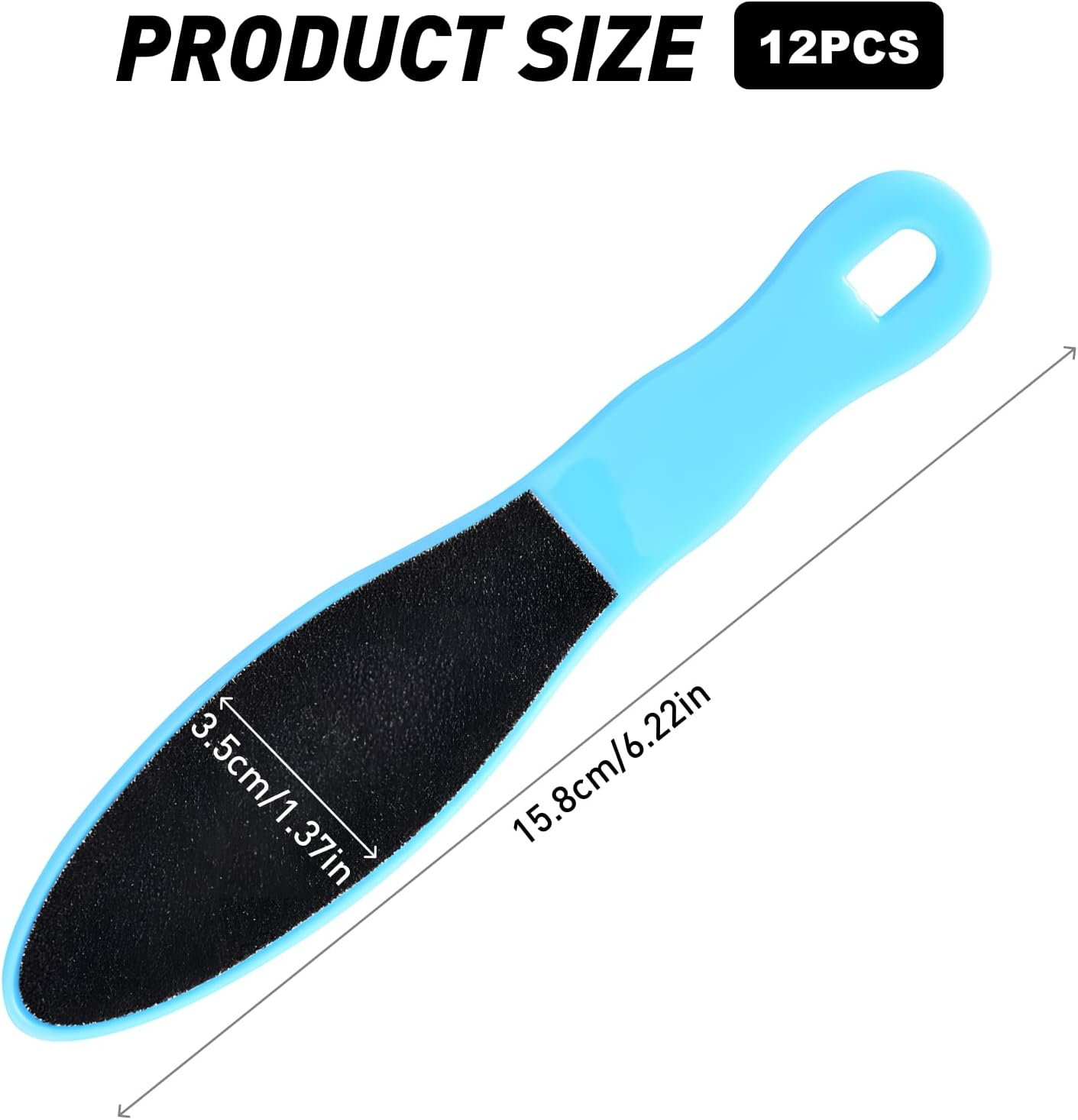 Batheidon Pack of 12 Callus File Foot File Set Double-Sided 16 X 3.5 Cm Foot Rasp for Callus Removal, Reusable Foot Files for Dry Cracked Feet, Wet and Dry image number 2