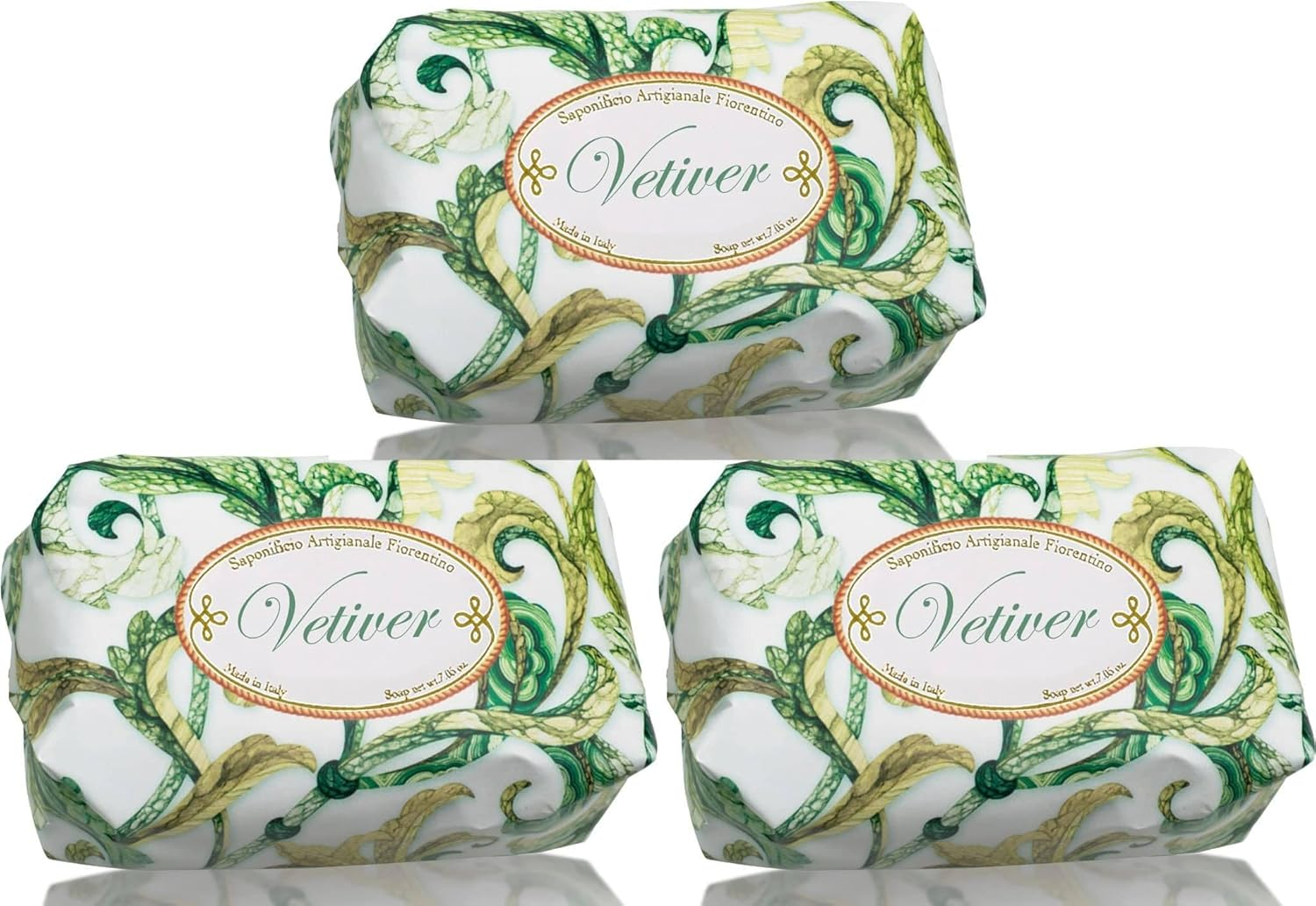 Saponificio Artigianale Fiorentino Vetiver Bar Soap Set 3X200G image number 2