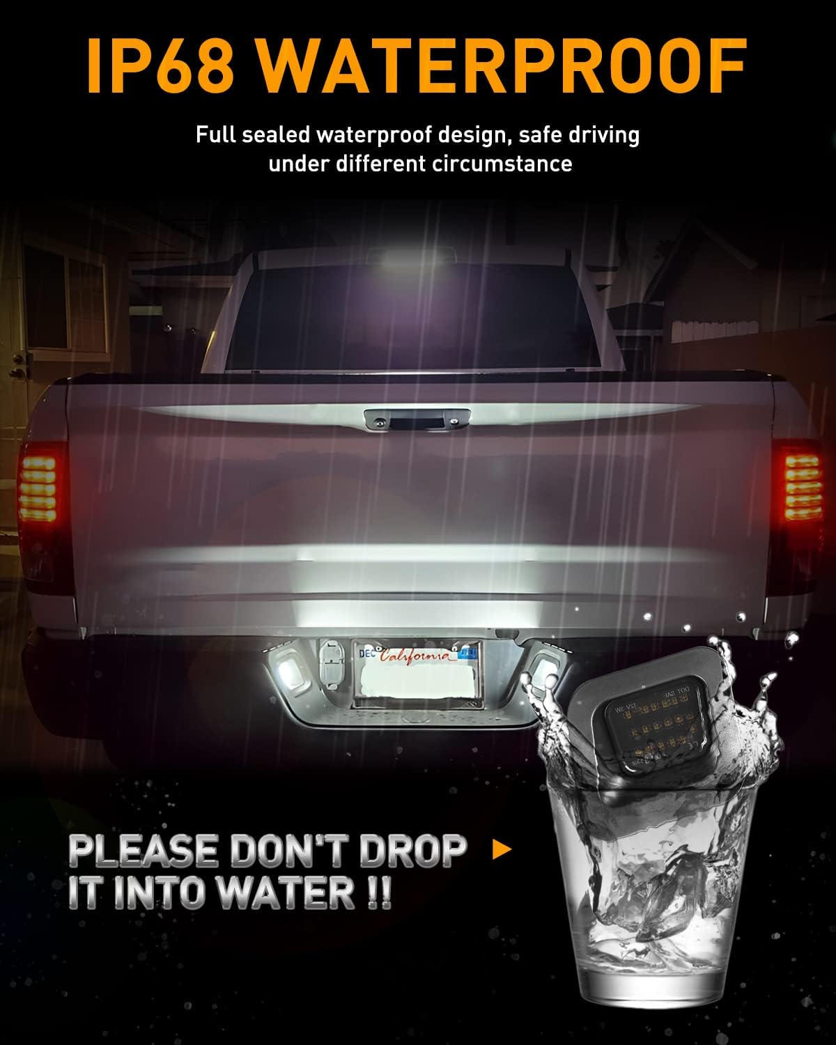 Full LED License Plate Light Tag Light for 2003-2018 Dodge RAM 1500 2500 3500 Pickup Truck, 6000K White, Smoke Lens, Tag Lamp Assembly Replacement, 2 PCS image number 2