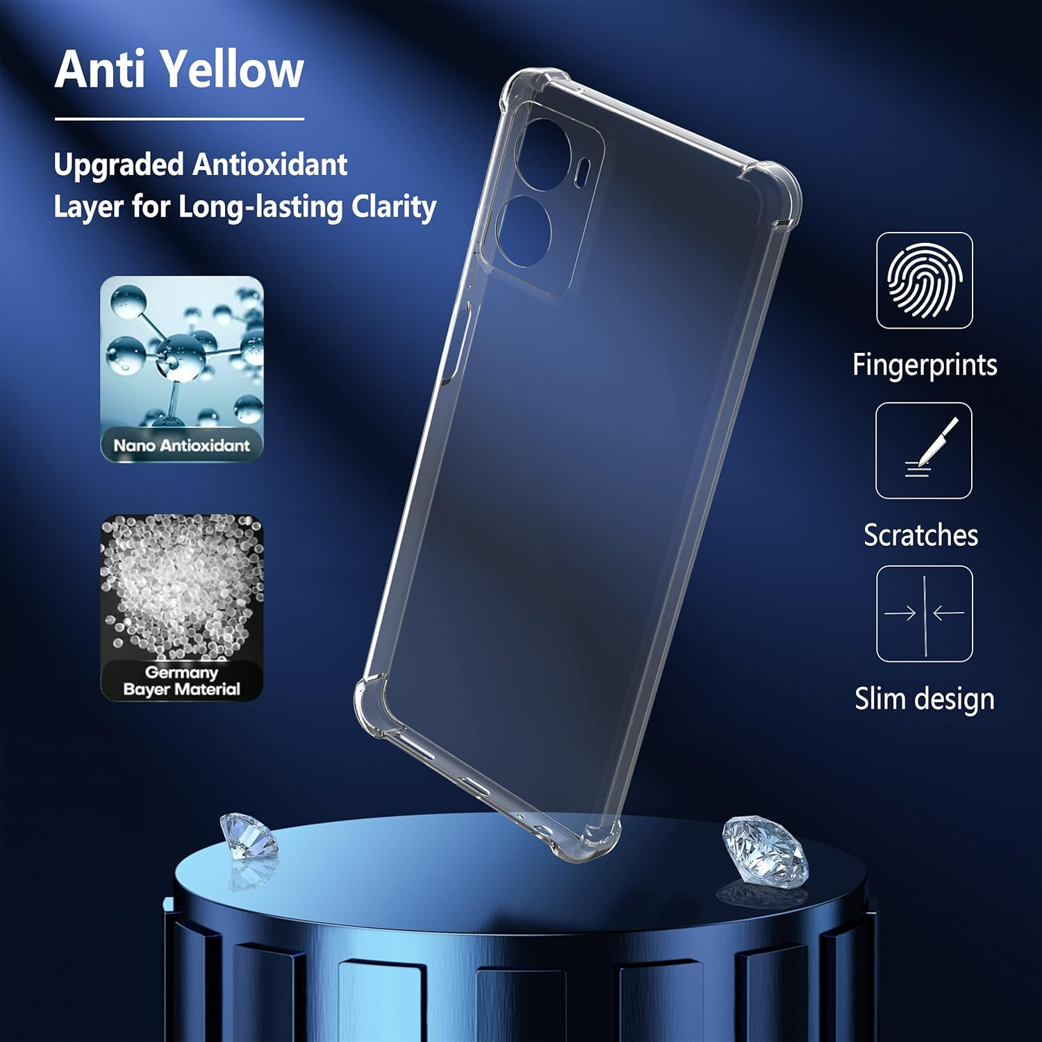 Anoowkoa Mobile Phone Case for Motorola Moto G06/Moto G06 Power Case + 2 Pieces Moto G06/G06 Power Tempered Glass Screen Protector [Transparent Silicone] [Shockproof Scratch-Resistant] Thin image number 6