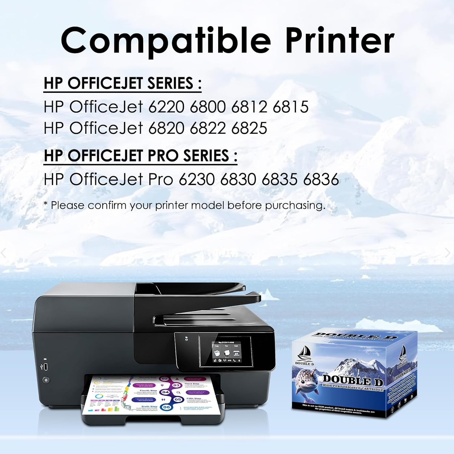 Double D (TM) 934XL 935XL Compatible Ink Cartridges, Replacement for HP 934XL 935XL Use with HP Officejet Pro 6830 6230 6835 6812 6815 6820 6220 Printers (1 Black,1 Cyan,1 Magenta,1 Yellow) 1Set image number 4