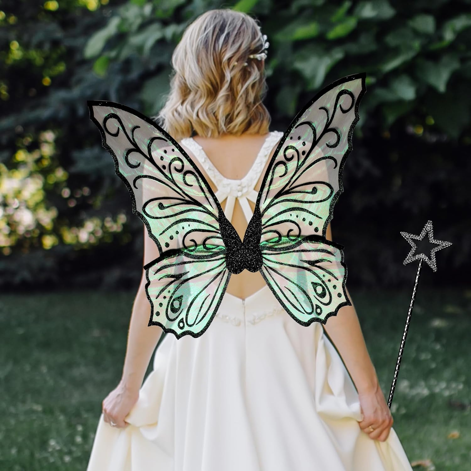 Fairy Wings for Adults, Fairy Costume for Women Girls, Butterfly Angel Wings Halloween Costume Christmas Favor Wedding - Pink image number 5