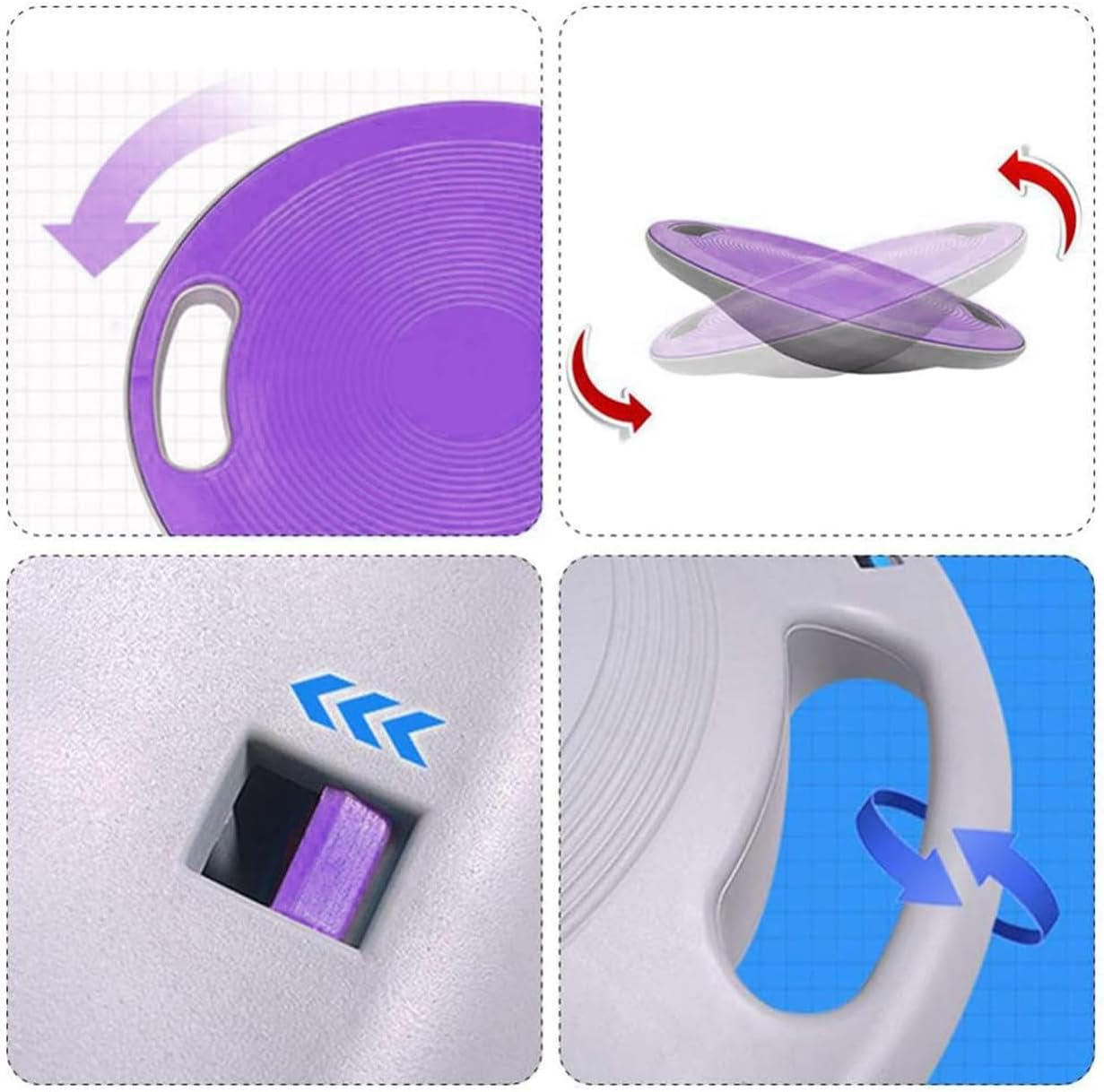 HCE Wobble Balance Board, Plastic Balance Trainer Board Wobble Board with Handles Core Trainer for Standing Desk, Core Training, Home Gym Workout image number 5