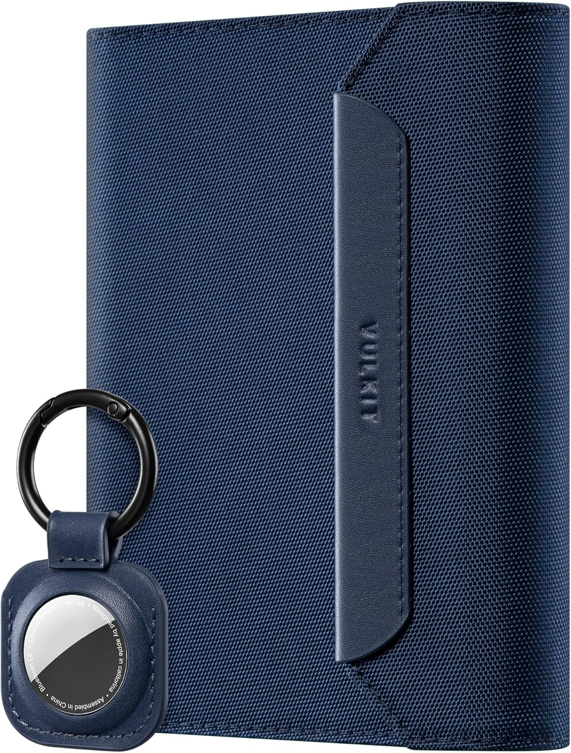 VULKIT Passport Card Holder, Vegan Leather Passport Wallet, RFID Blocking, Travel Essential, Magnetic Closure, Detachable Airtag Holder, Black