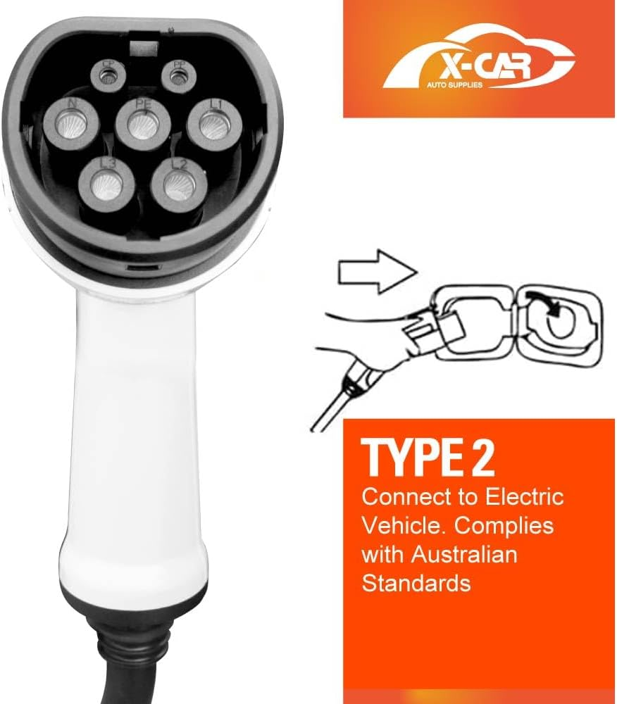 X-CAR Type 2 Portable EV Charger 10 Amp 2.4KW Australian Plug 5 Meters for New Tesla Model 3 Highland 2023-2025 image number 3