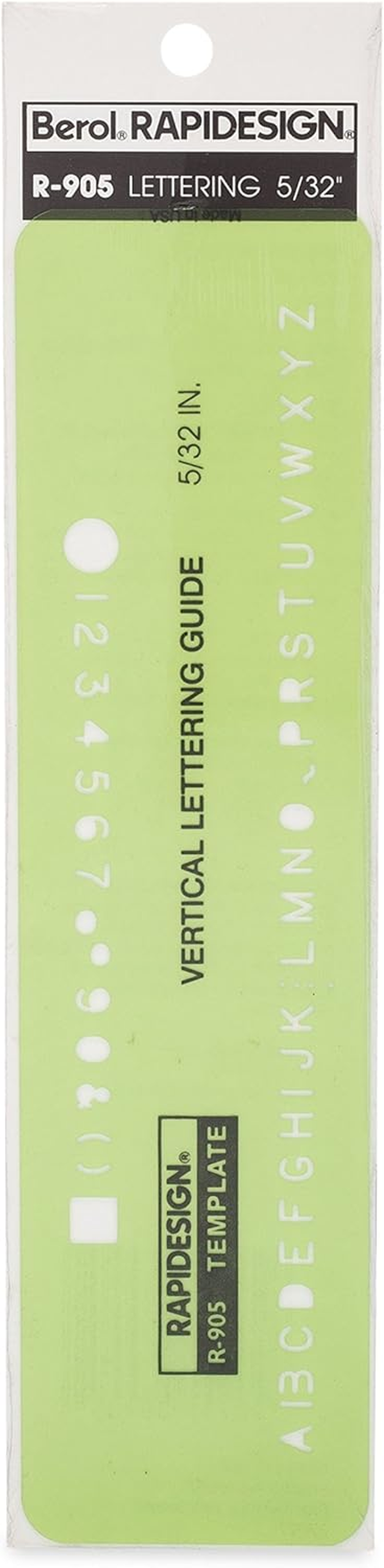 Rapidesign Lettering Aid Template, 1/16, 3/32, 1/8, 5/32 Inch Sizes, 1 Each (R926) image number 2