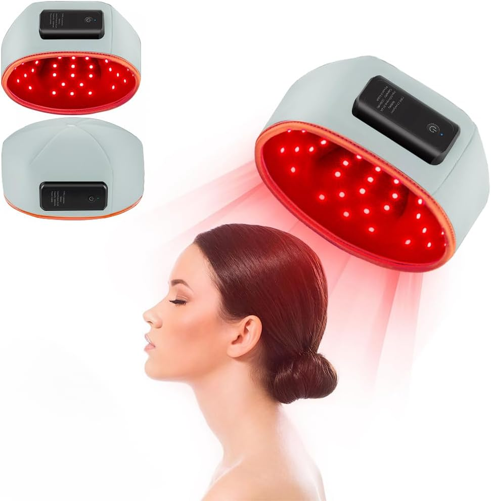 Red Light Hair Growth Beanie, Revitalize Your Hair with the Power Laser Hair Growth Cap, Red Light Laser Hair Growth Cap, Red Light Hair Growth Hat (Wireless)