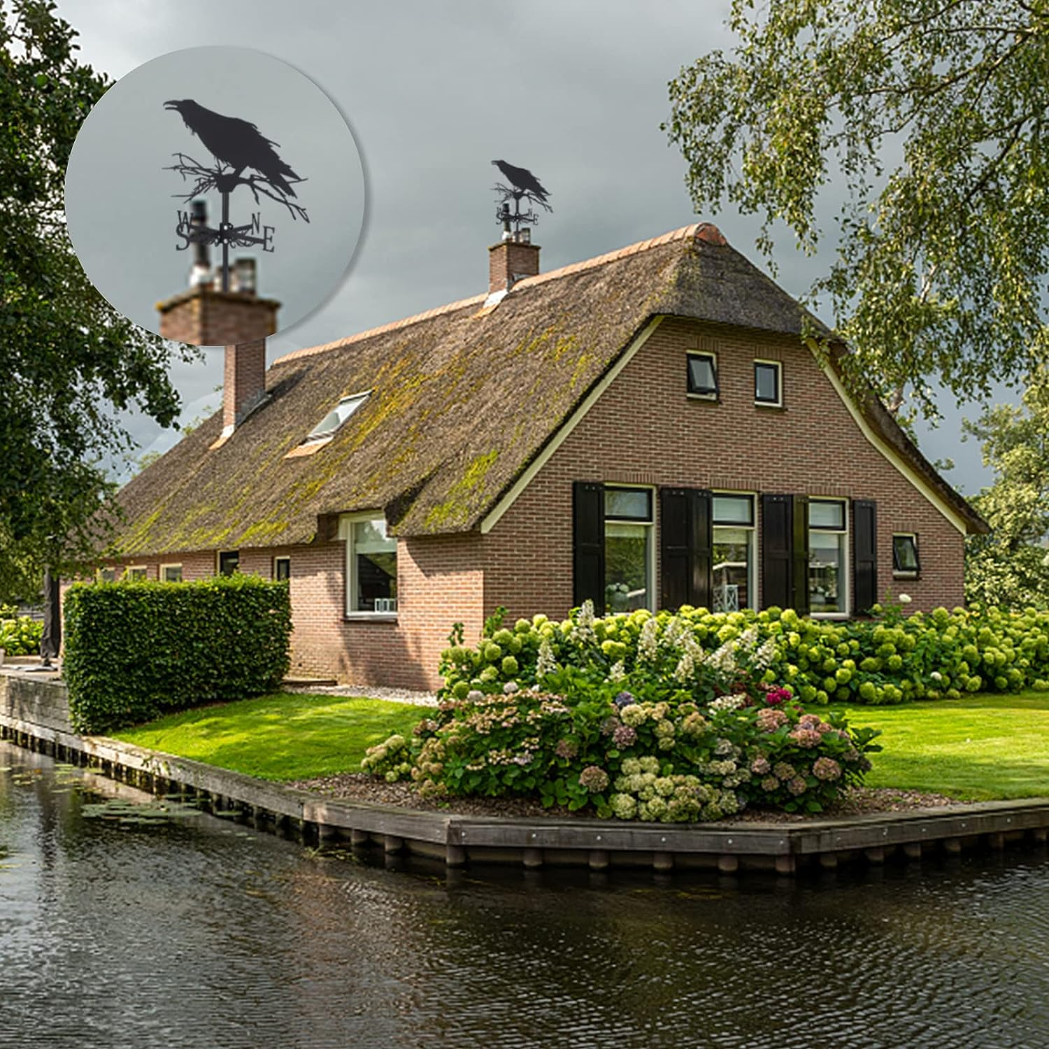 SUPERDANT Crow Weather Vane Black Metal Wind Vanes for outside Weathervane Crow Animal Weathervanes for Yard Garden Decorative Outdoor Farmhouse Farm Barn Sheds Patio Decorations image number 1