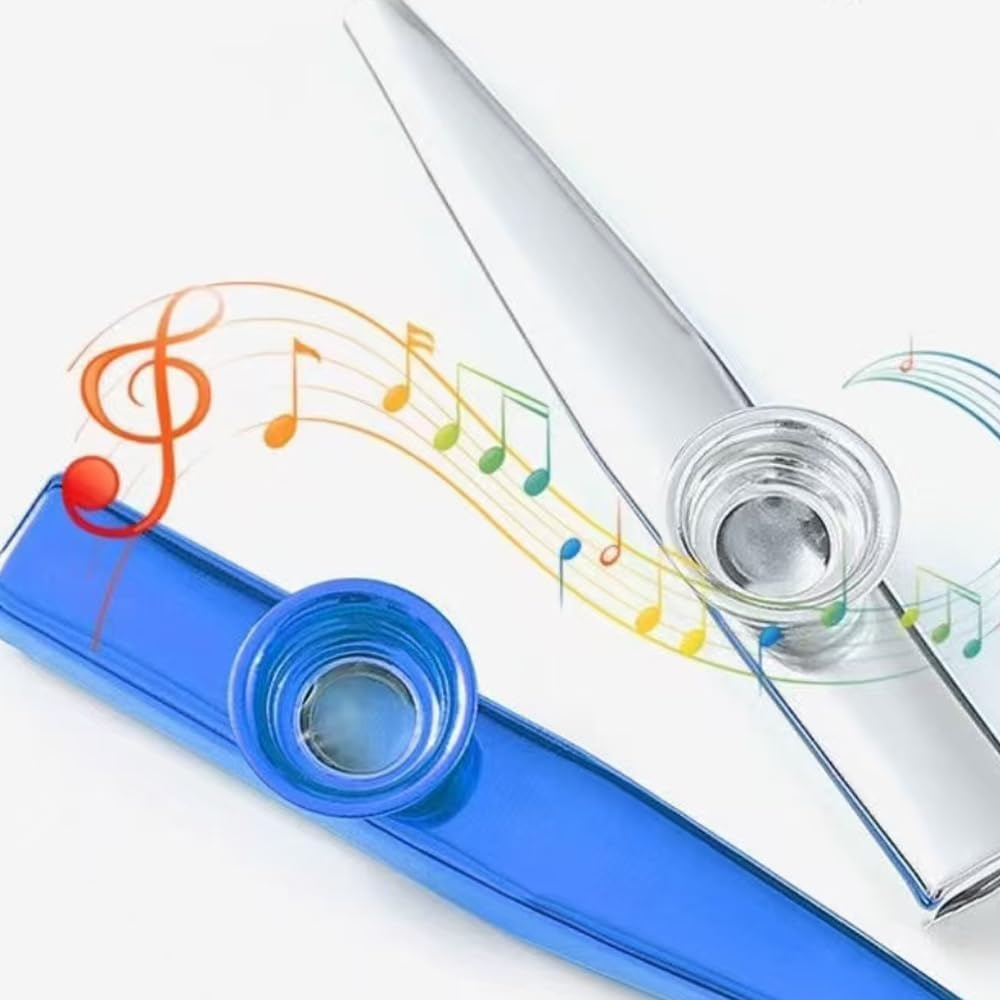 Metal Kazoos, Musical Instruments, Kazoo Flutes, Party Favor, Gift Bag Fillers, Entertainment Gift 6 Pack image number 5