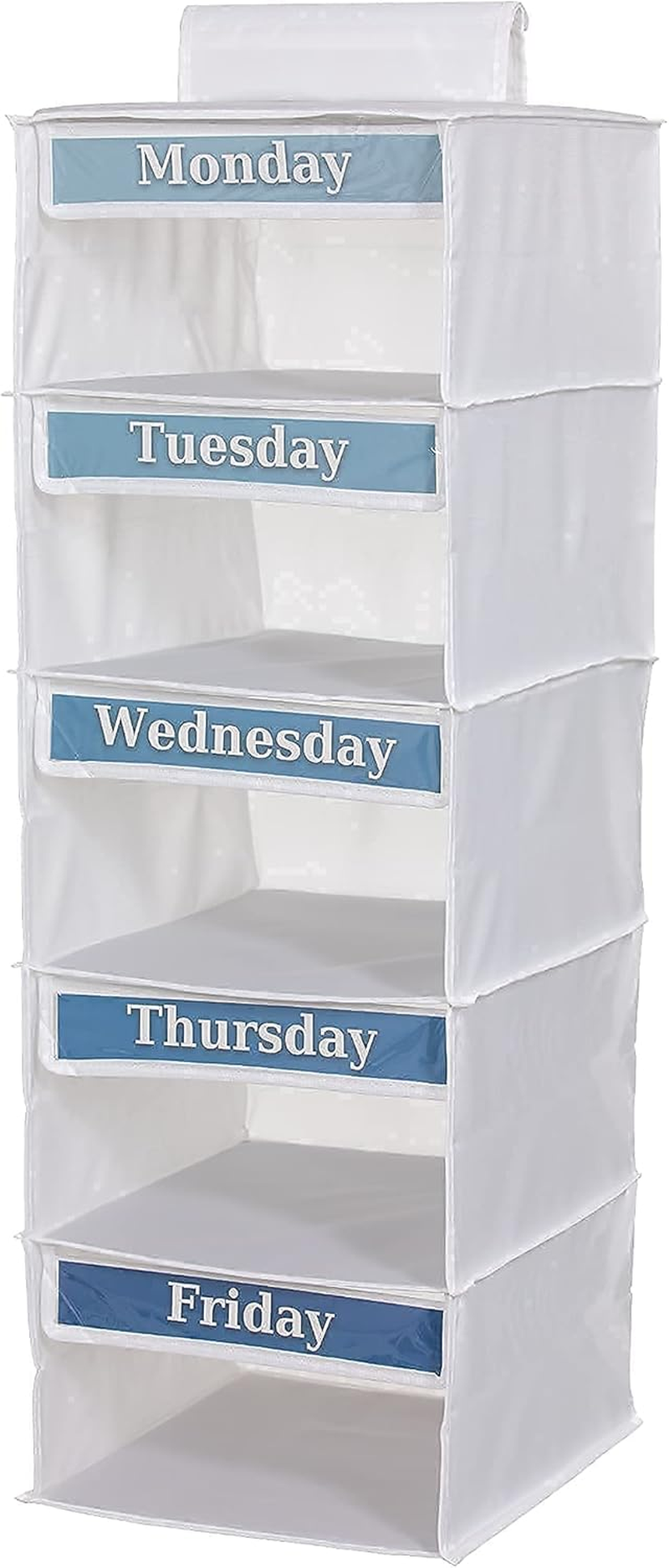5-Shelf Weekly/Weekday Clothes Organizer for Kids (33&rdquo;) School/Day of the Week, Monday through Friday image number 6