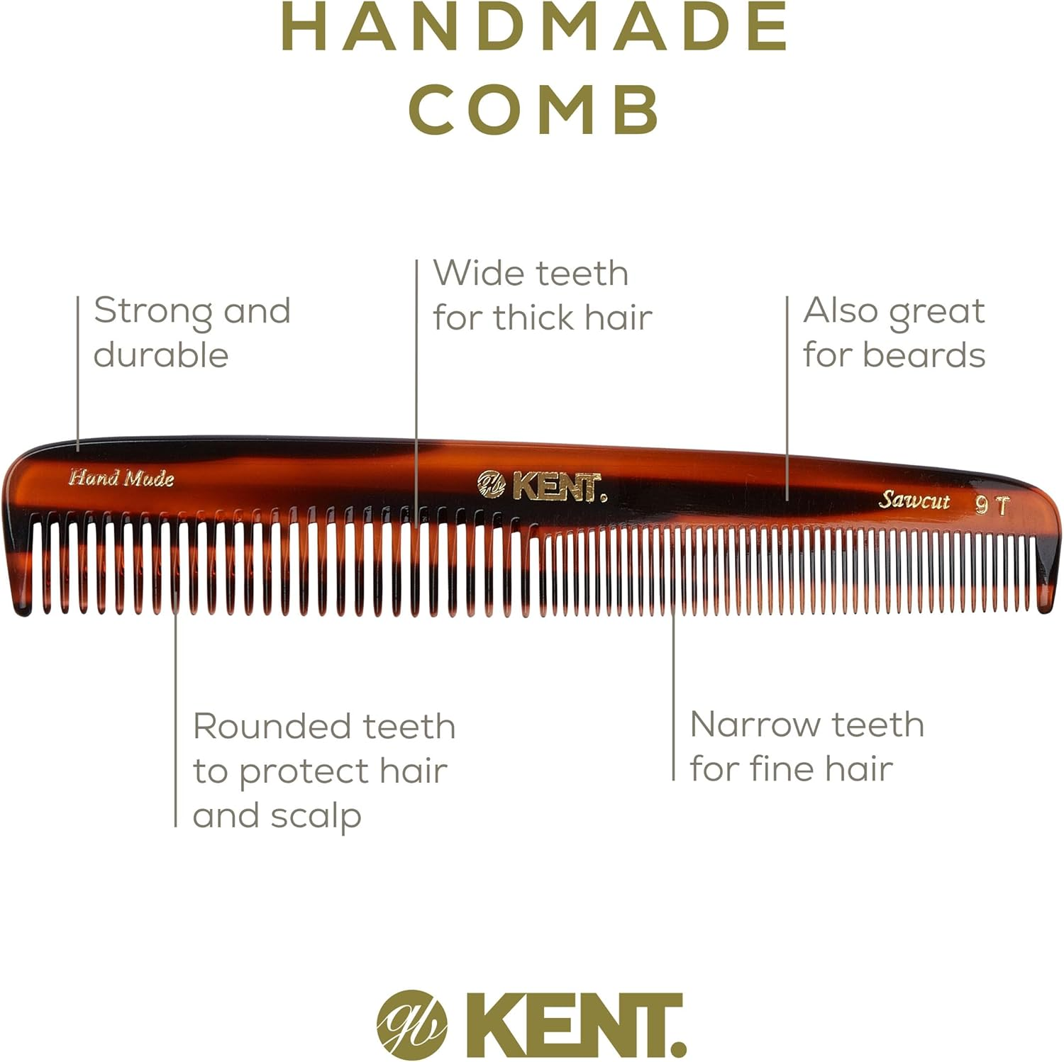 Kent Dressing Table Hair Comb, 190 Mm Length image number 4