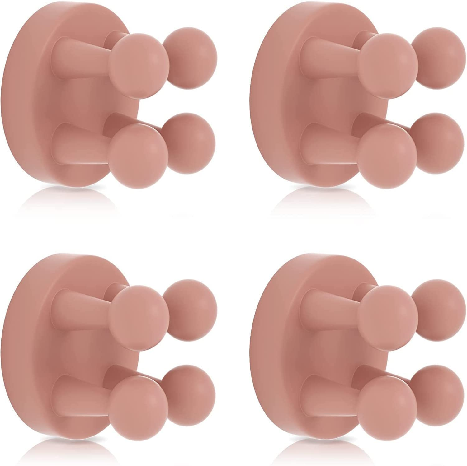 4 Pack Wall Hooks Toothbrush Holders, Multi-Purpose Silicone Key Hanging Holder, Wall Mounted Razor Holder for Shower, Self Adhesive Towel Hook, Bathroom Kitchen Office Accessories (Black)