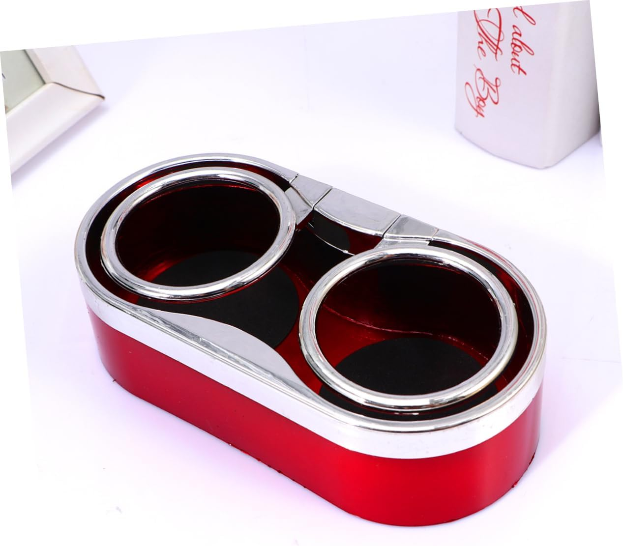 TIDTALEO 1Pc Double Cup Holder Water Cup Holder Car Cup Car Dashboard Accessories Dual Cup Holders for Car Multifunction Beverages Drink Holder for Car Back Seat Floor Cup Holder Red - Black image number 6