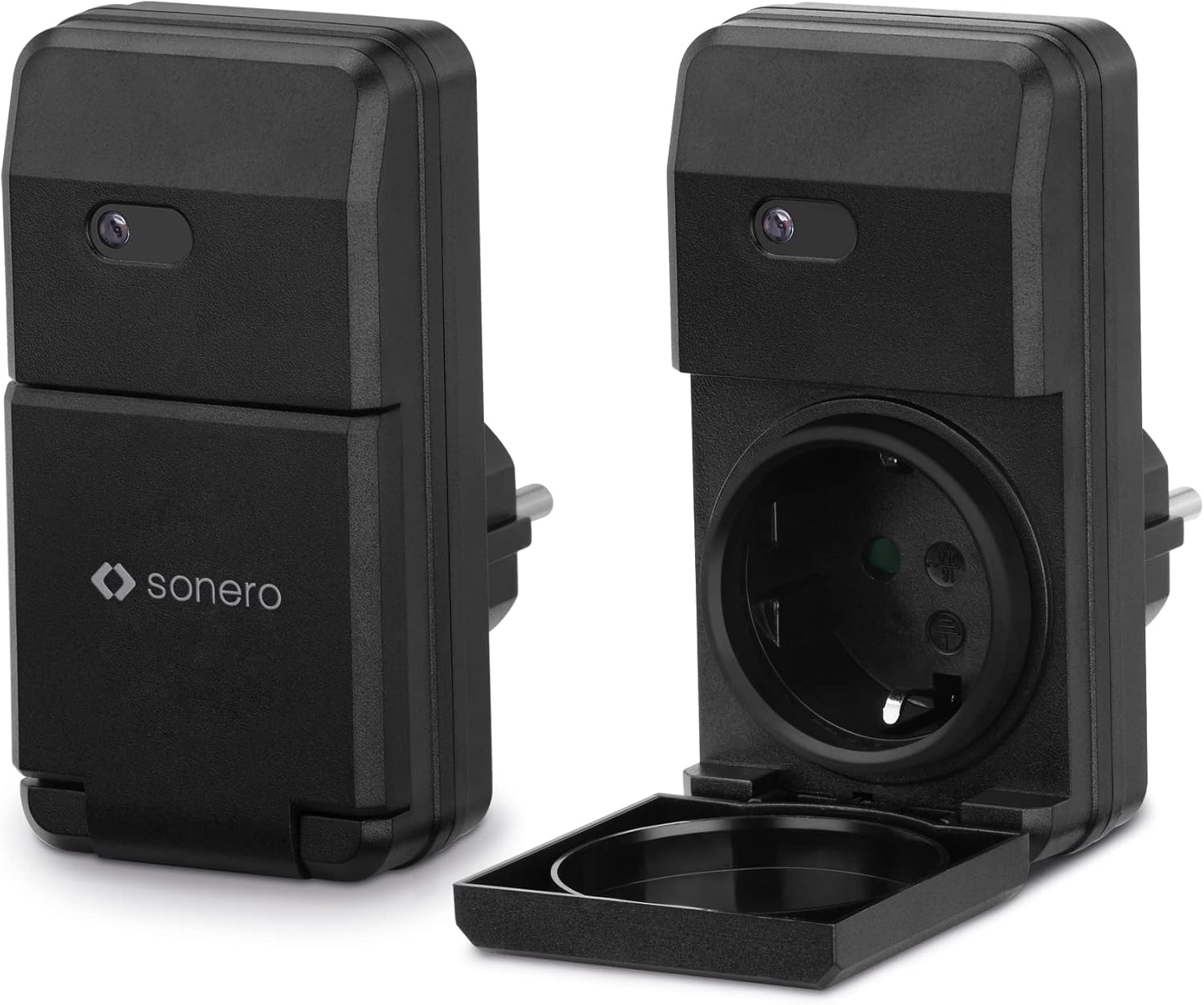 Sonero Radio-Controlled Socket Set: 2 X Radio-Controlled Sockets and 1 X Remote Control, 1100 Watt, Max. 30 M Range, Outdoor, Black image number 3