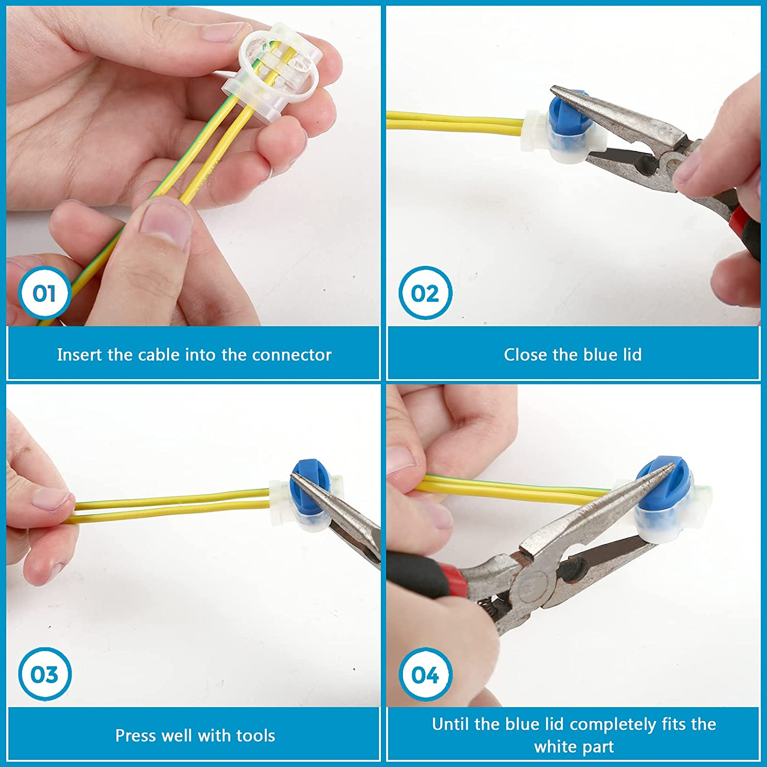 GWHOLE Pack of 20 Cable Connector Electrical Wire Connectors for Robotic Lawn Mowers, Irrigation Applications
