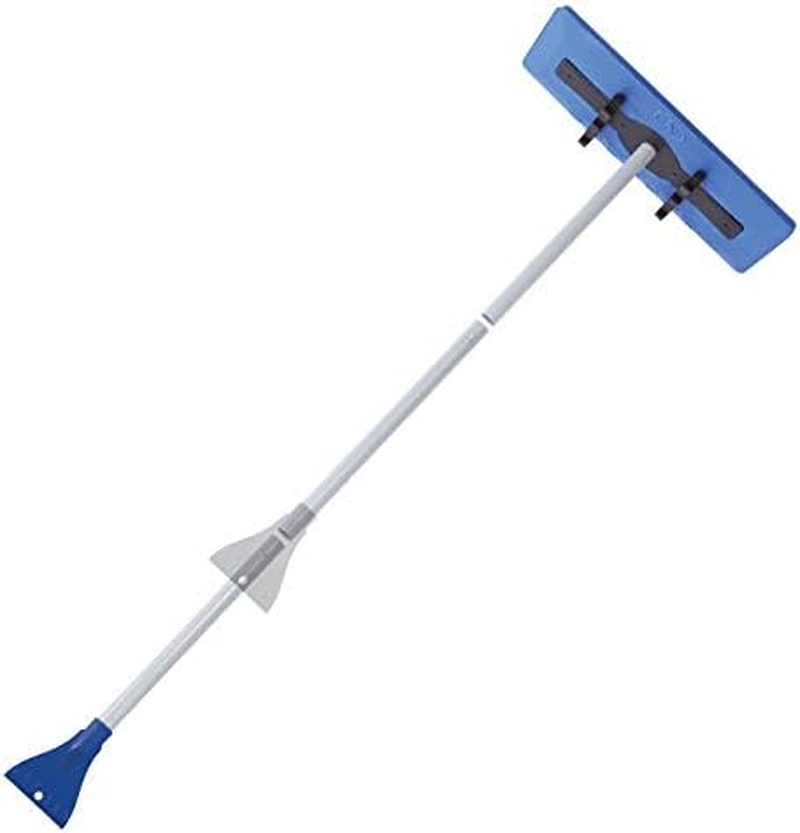 Snow Joe SJBLZD-AZ 2-In-1 Snow Broom with 18-Inch Foam Head + Large Ice Scraper, Blue image number 2