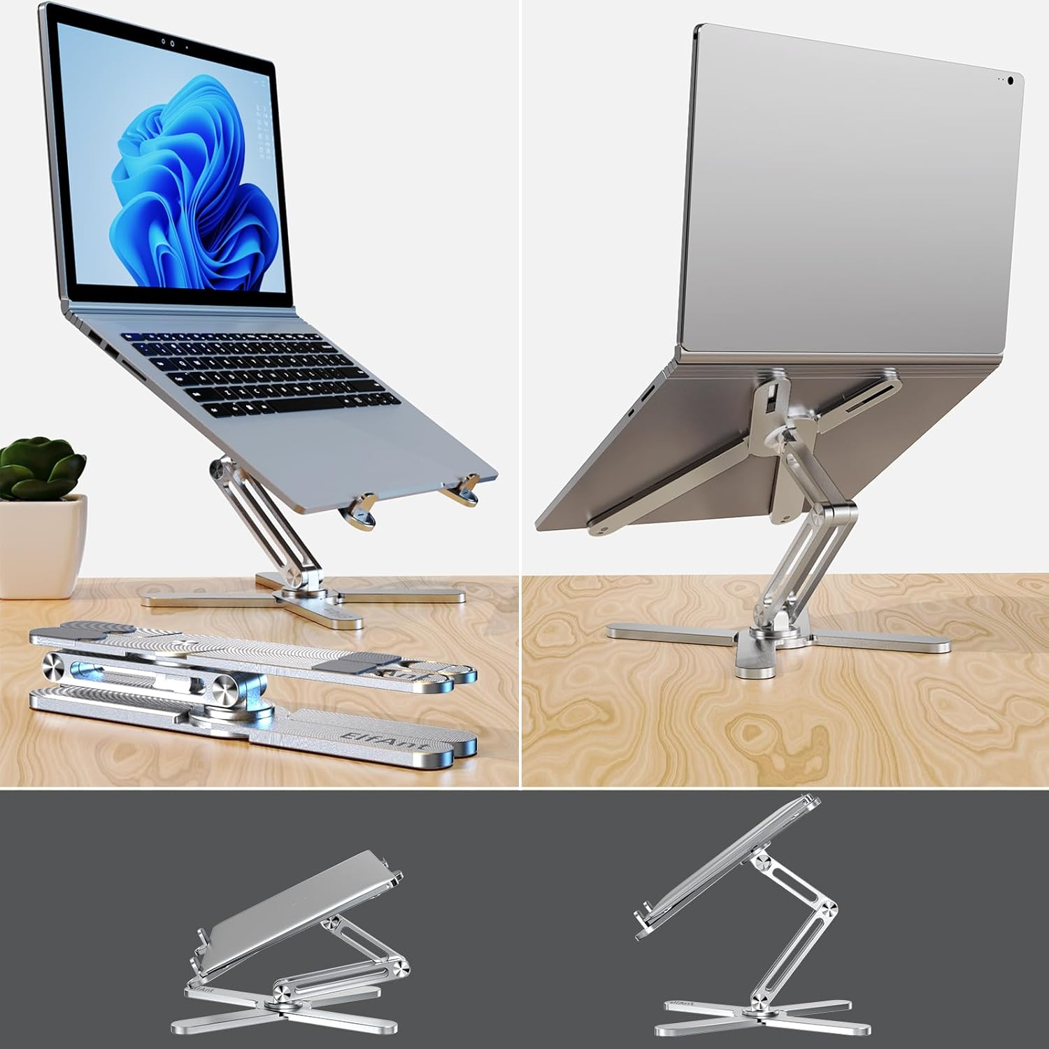 Elfant Laptop Stand 360 Degree Rotation Adjustable Portable for 10" - 17" Laptop Tablet image number 3