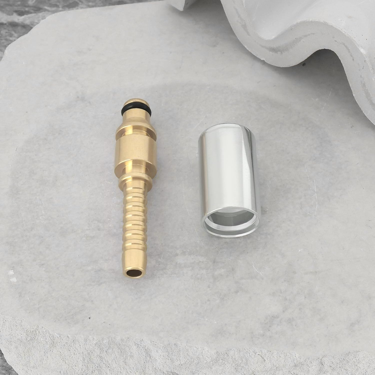 Be in Your Mind 1Pc 1/4 Inch Brass Pressure Washer Hose Fitting 6.5Mm Quick Fit Male Pressure Washer Adapter with Crimping Ferrule Compatible with Stihl Pressure Washer image number 4