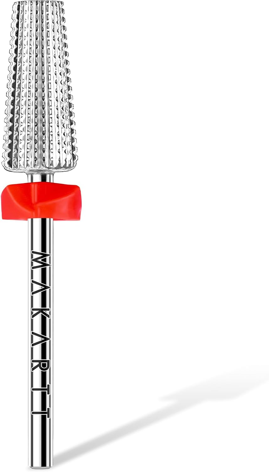 Makartt 5 in 1 Nail Drill Bits,3/32" Shank Tungsten Carbide Tapered Drill Bits for Nails Fast Removing Acrylic Nail Hard Gels Cuticle Professional Nail Efile Bit for Nail Drill Machine(Fine, Silver) image number 6