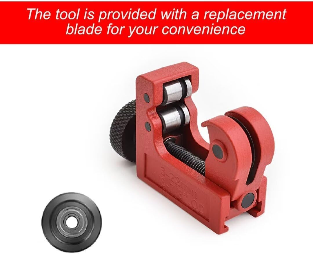 Gunpla Mini Pipe Cutter, 3-22 Mm, Heavy Duty Zinc Alloy Steel Adjustable Pipe Cutter Portable Lightweight Tool for Plumbers Cutting Stainless Steel Copper Aluminium Brass PVC Steel Pipes image number 3