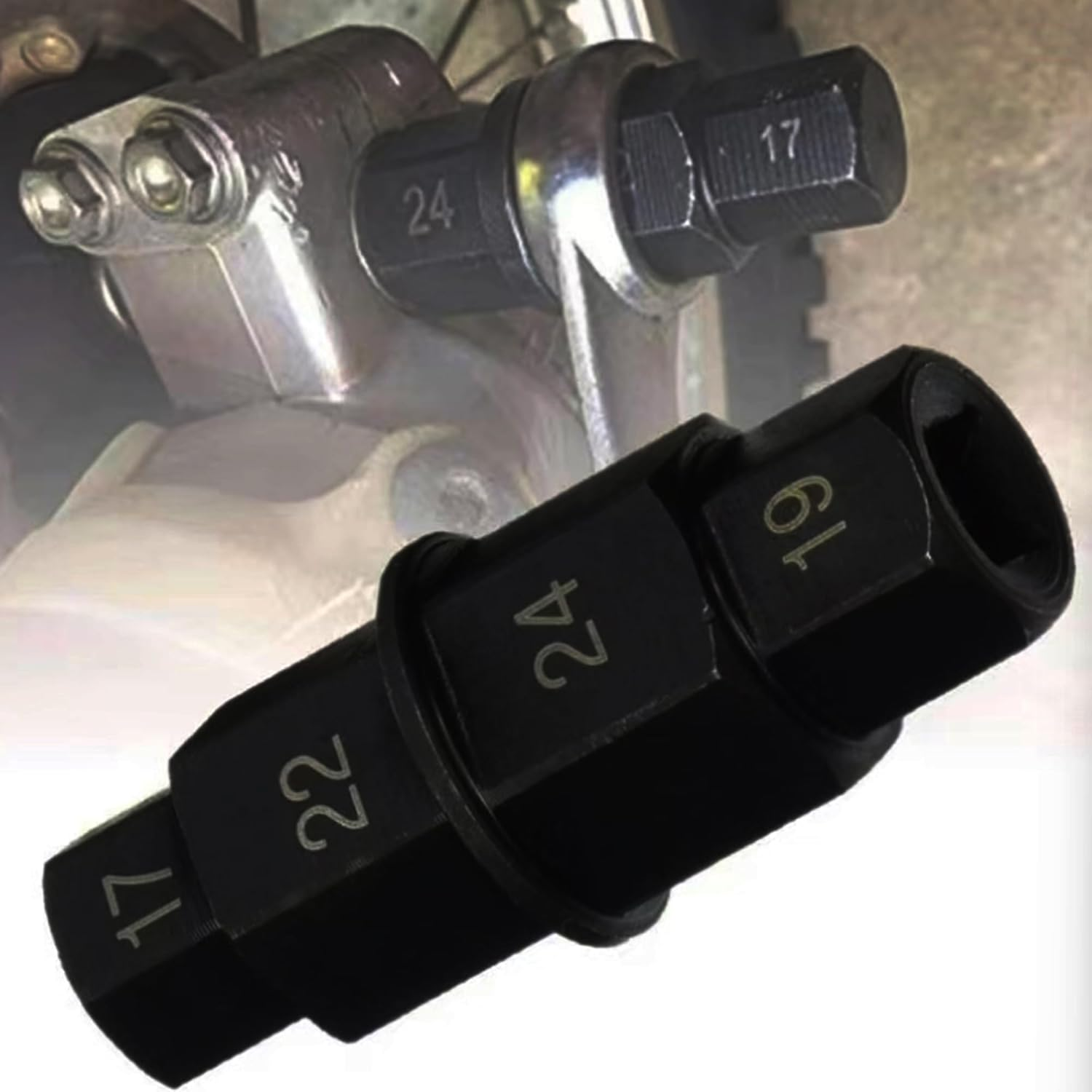 Axle Hex Allen Spindle Driver Sleeve Tool,17Mm 19Mm 22Mm 24Mm Socket Adapter Tool for Motorcycle Front Rear Wheel