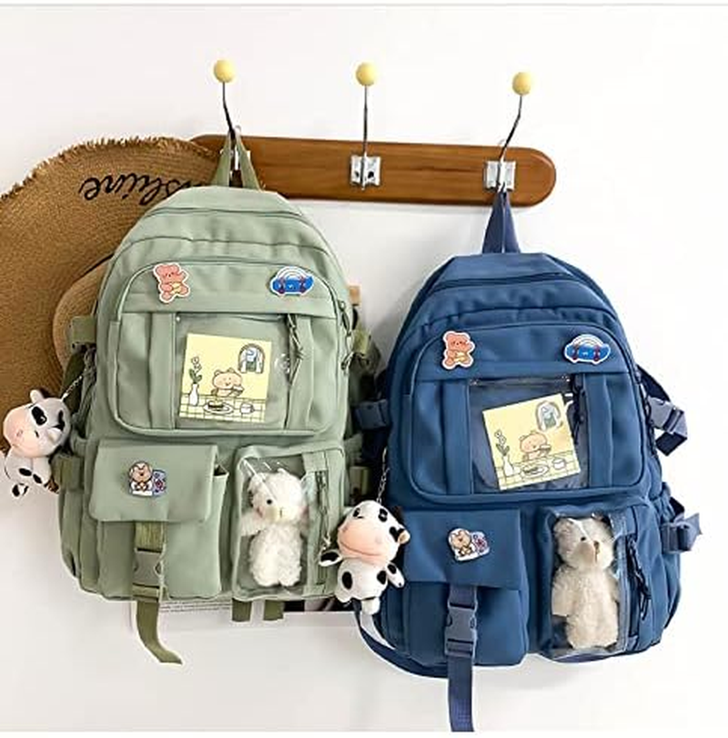 BXCNCKD Kawaii Backpack with Pins Kawaii School Backpack Cute Backpack Cute Kawaii School Backpack&hellip; - Black image number 3