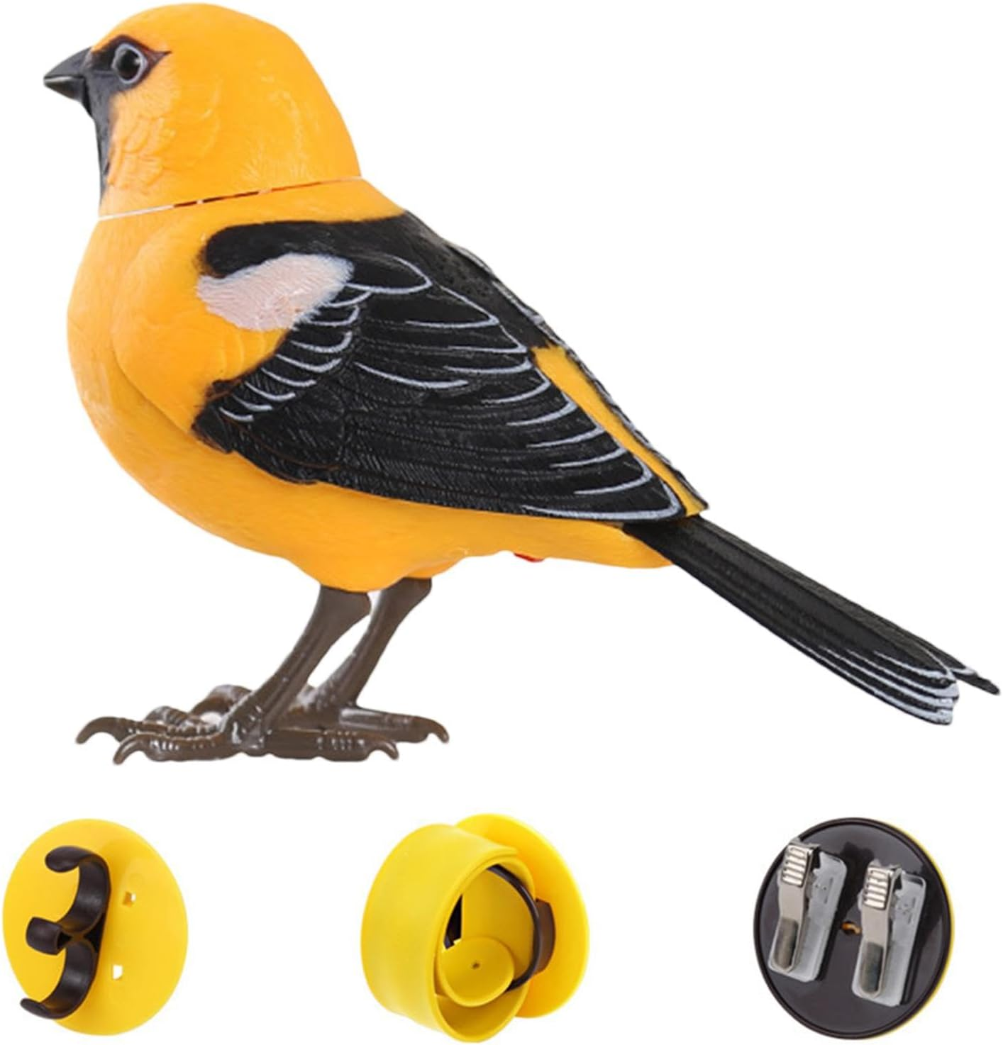 Electric Singing and Chirping Bird Toy, Motion and Sound Activated, Simulation Birds Making Sounds Interactive Toys Tree Ornaments, Pet Supplies Garden Decorations for Kids Toys