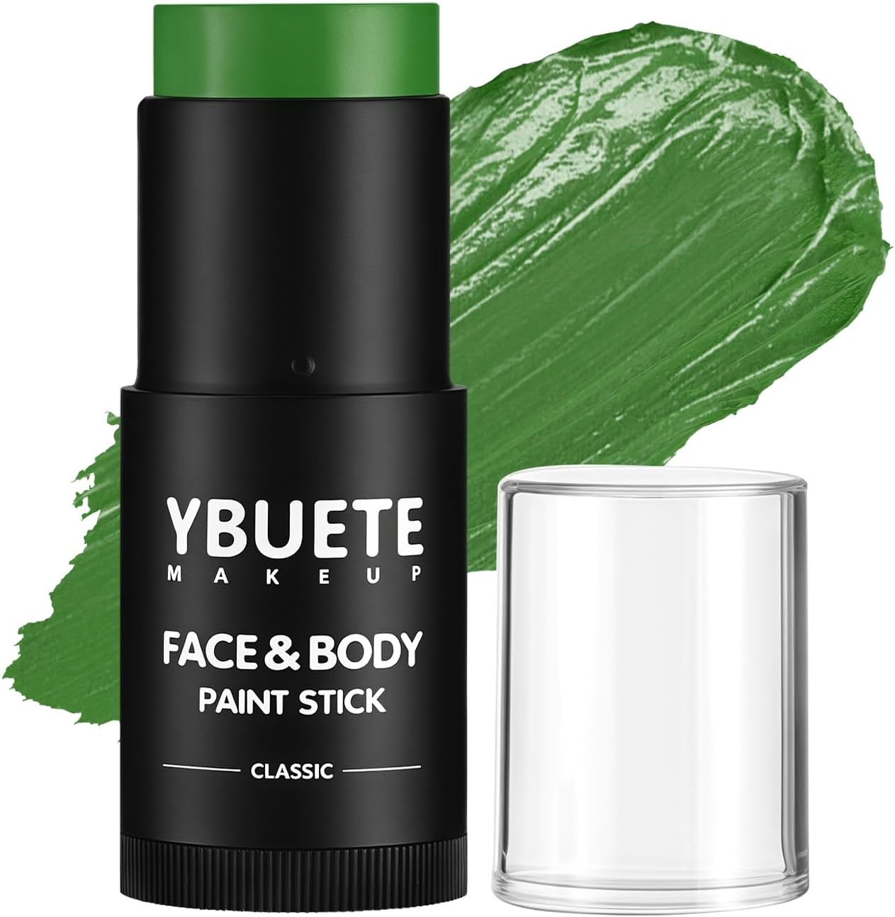 YBUETE White Oil Based Face Body Paint Stick, Non-Toxic Full-Coverage Face Painting for Halloween Cosplay Joker Zombie Vampire Skeleton Clown Makeup, Waterproof Cream White Body Painting for Adults