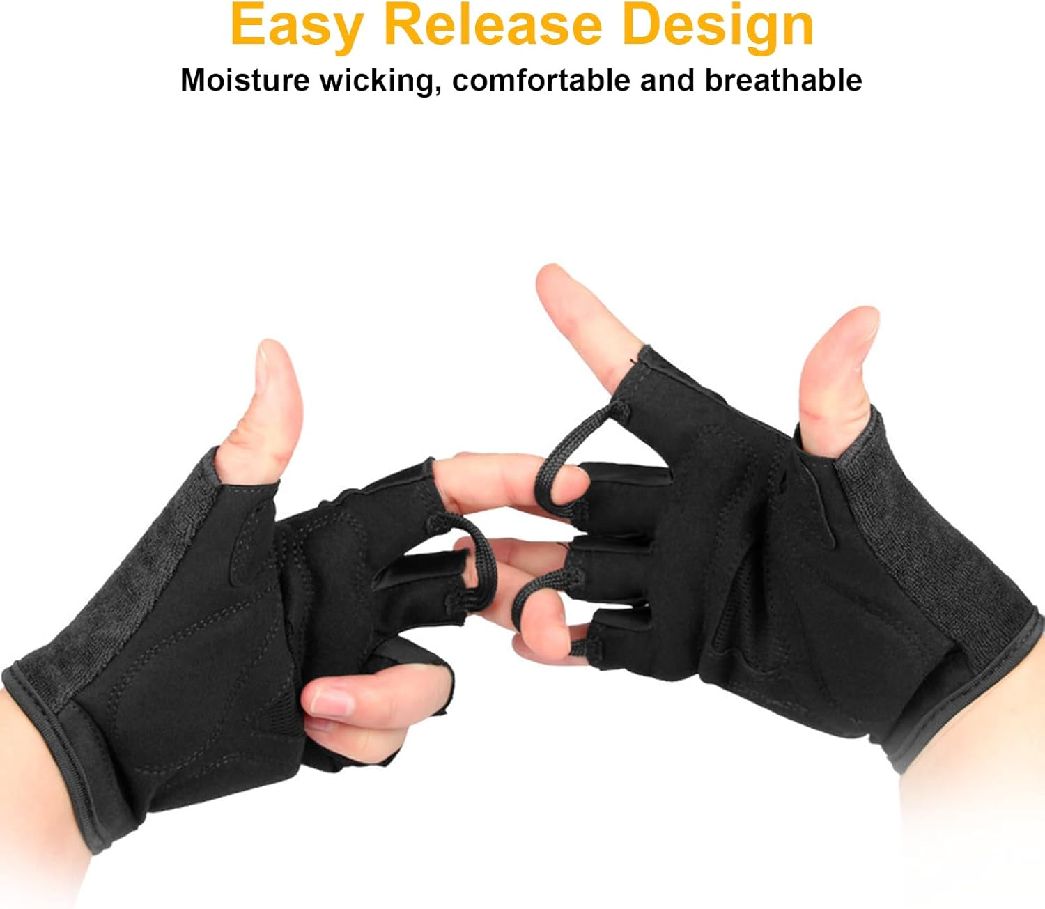 Fingerless Cycling Gloves, Padded Half Finger Cycling Gloves, Anti-Slip Shock-Absorbing Breathable Mountain Bike Gloves for Men Women Outdoor Sports image number 1