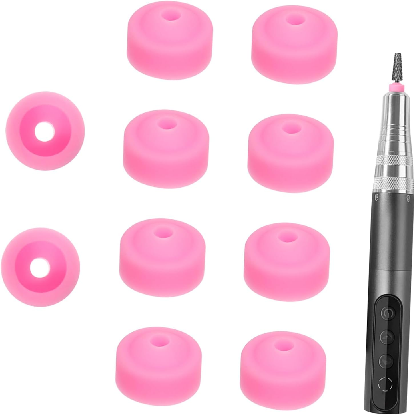 GANAZONO 10Pcs Nail Grinding Head Covers Dustproof Protective Caps for Nail Polishing Machines Reusable Dust Covers Salon Use image number 4