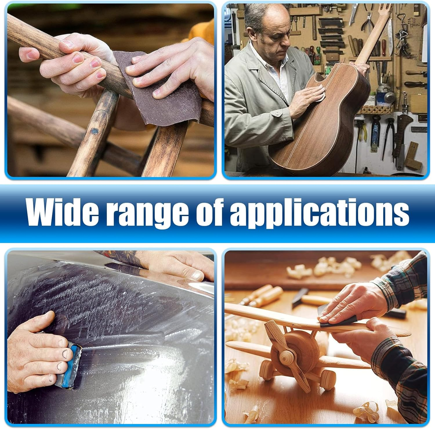 Sand Paper, Sandpaper Sheets 120/150/180/240/320/400/600/800/1000/1500/2500/3000Grit, 12Pcs Wet Sandpaper for Wood, Metal and Car Polishing (23 X 9Cm/9 X 3.6Inch) image number 1