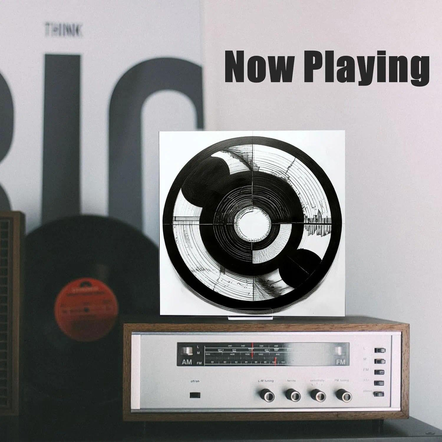 Clear Acrylic Vinyl Record Display Stand Holder, Tabletop Album Rack with No Assembly Required for Turntable and Home Decor - Unron