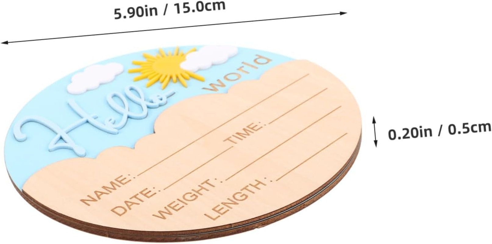 Minkissy Wooden Newborn Commemorative Card Birth Name Sign for Hospital Nursery Announcement Boys Girls Photo Plaques Newborn Essentials image number 1