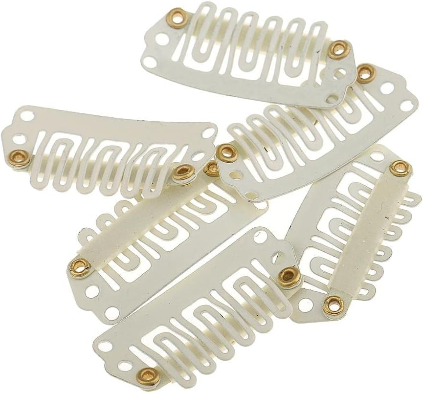 Eigell 100Pcs Steel Snapping Clips Extensions, Beige image number 6