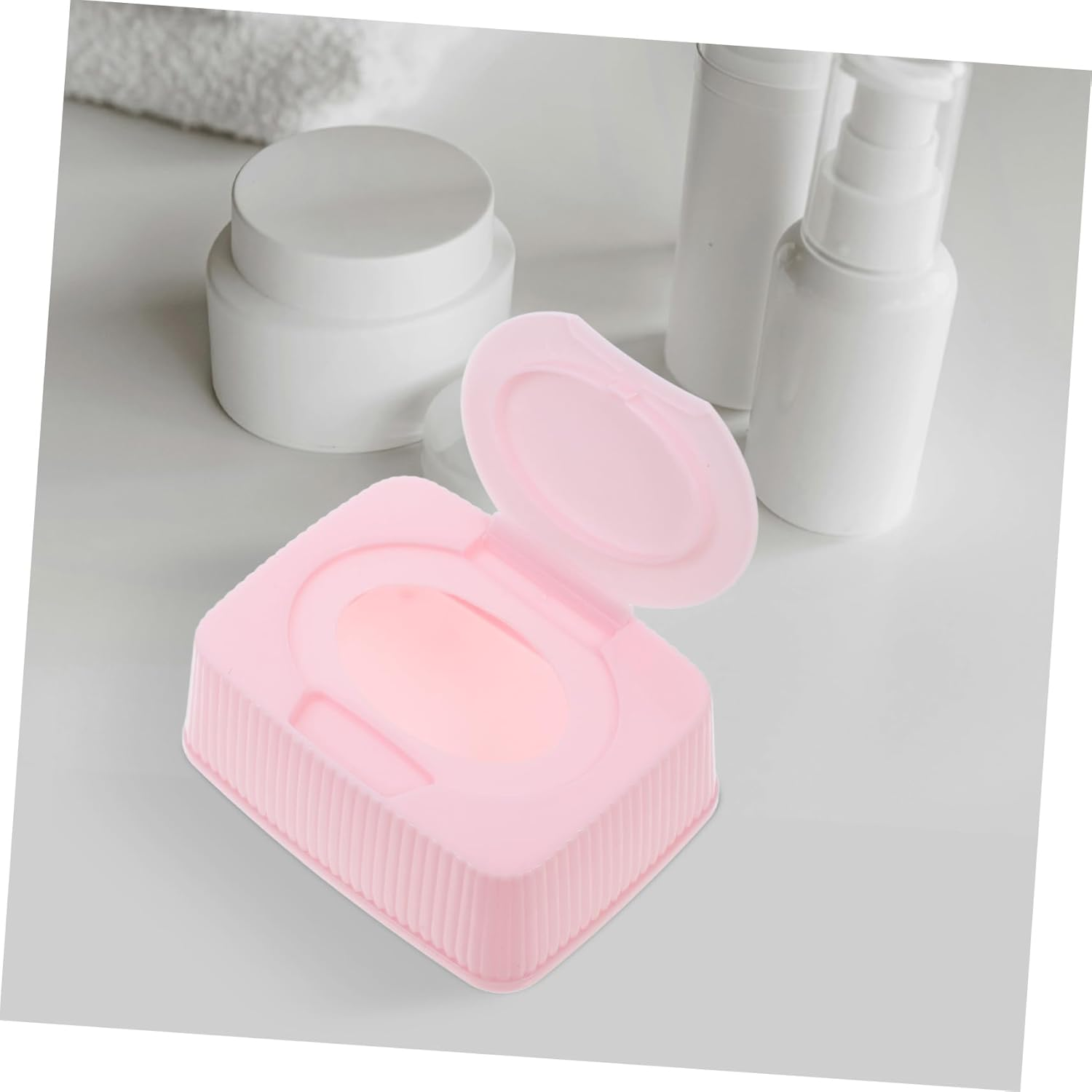 Wet Wipes Storage Box Pink Wipes Holder for Home Nursery Dustproof Portable for Travel image number 3