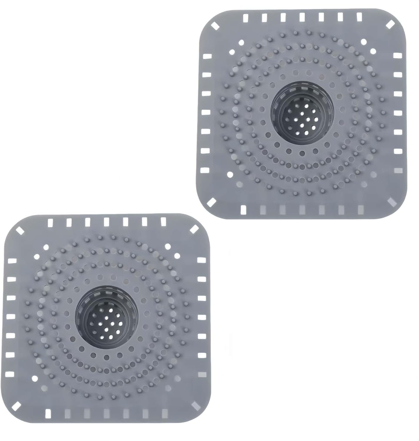 ARREBOL 2 Pack Shower Drain Hair Catcher, Collapsible Silicone Drain Cover, Universal Strainer for Bathroom Sink, Shower & Bathtub (3.7-4.4Cm / 1.5-1.7") image number 2