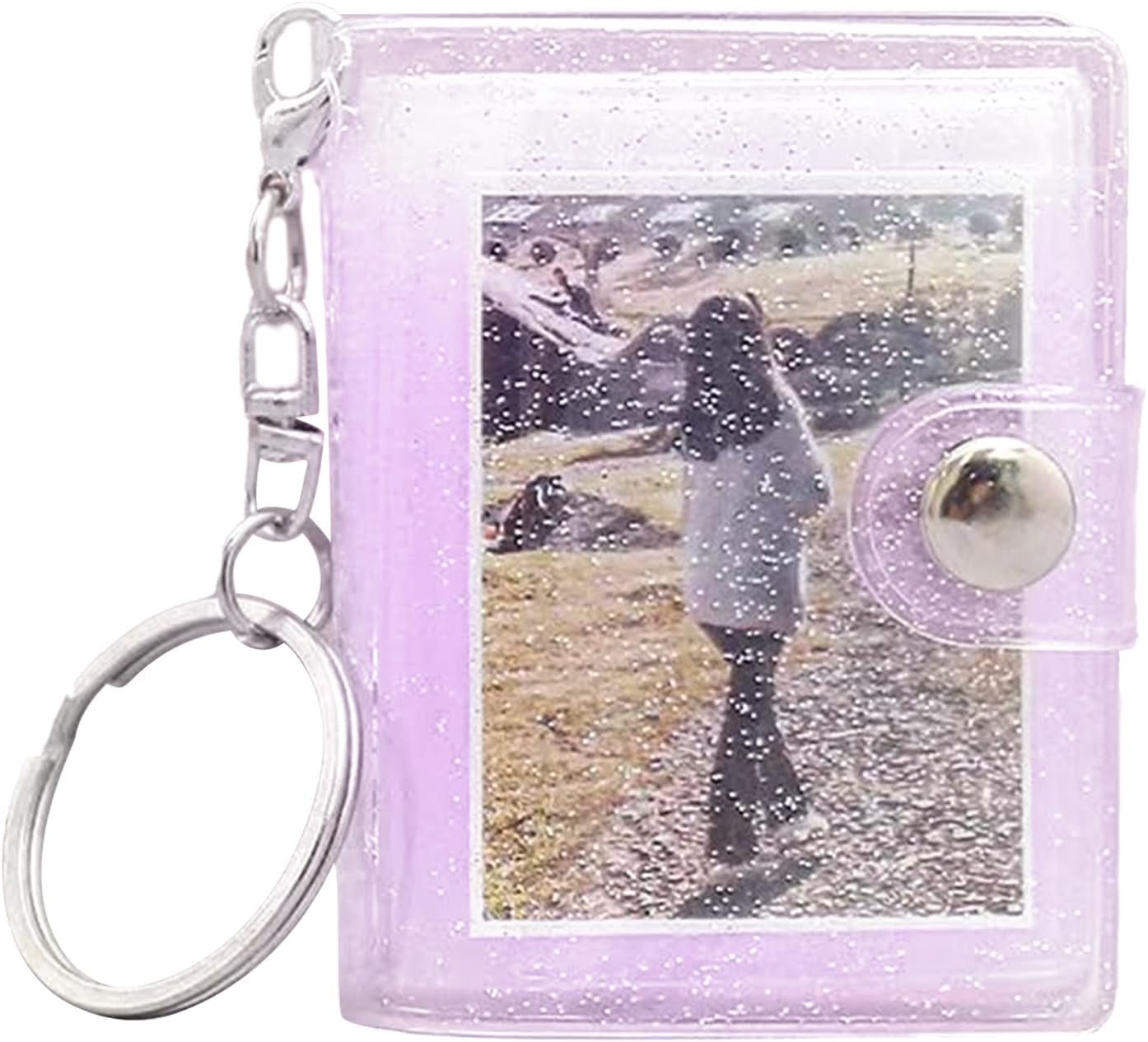 Photo Album Keychain - 5X3.5Cm 24 Pockets Clear Folder Mini Picture Organizer Wallet Photo Holder Portable Memory Book Compact Memory Albums | Small Travel Gift