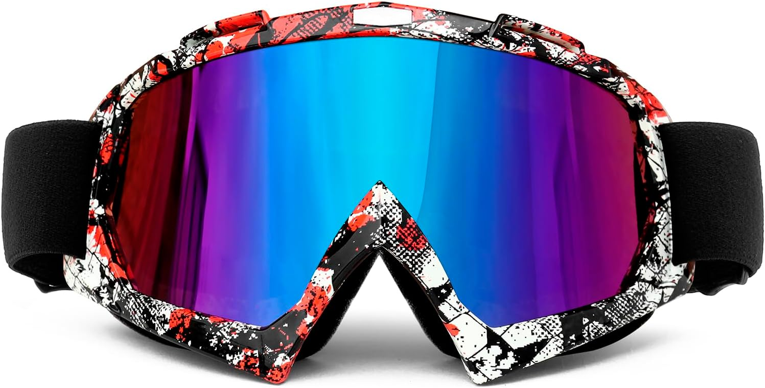 FMY Motorcycle Motocross Goggles for Men Women Youth,Anti-Scratch Dustproof UV400 ATV Dirt Bike Goggles - Black Green-Color Lens image number 4