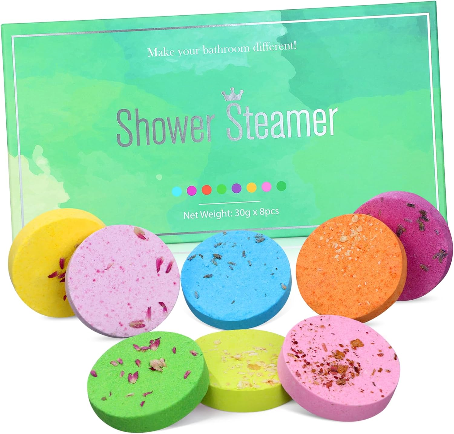 PACKOVE 8Pcs Bath Salt Tablets Aromatherapy Shower Bombs Relaxing Spa Experience Essential Oils Soften Skin Hotel Home Use
