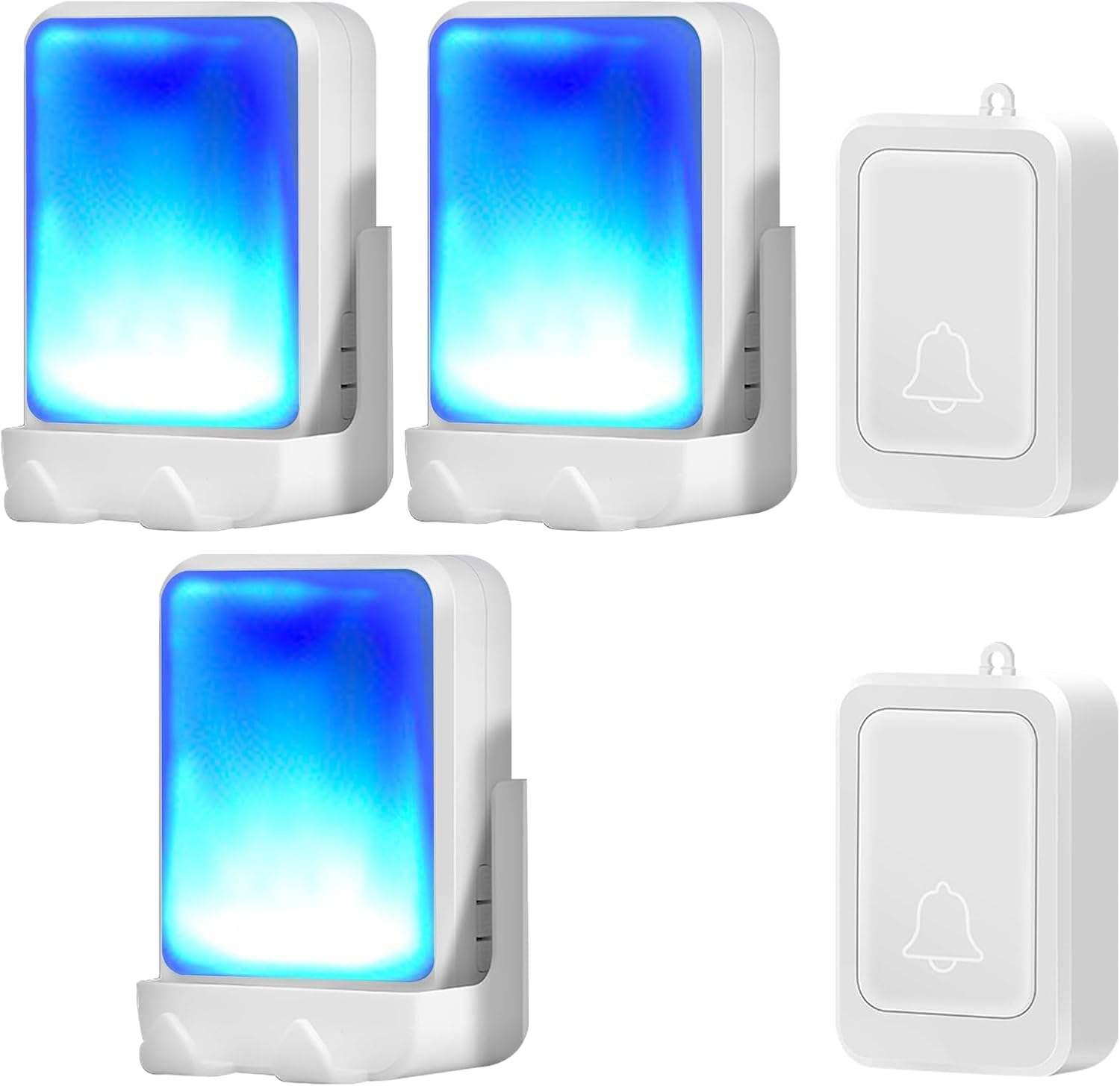 Loud Flash Doorbell with 7 Colors of Bright Light and 4 Volumes, Wireless Doorbells,At Home/Office,Suitable for the Elderly, Hearing Impaired People,Pregnant Women,2 Transmitters with 3 Receivers image number 5
