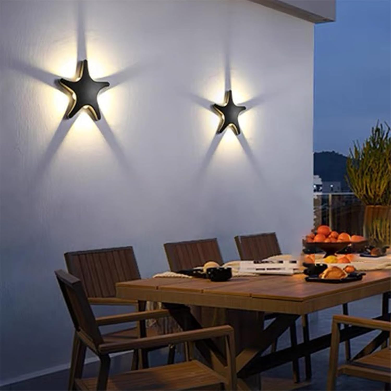 LED Outdoor Wall Light IP65 Waterproof Wall Lamp Starfish Wall Sconce Modern Outside/Indoor Aluminum Natural Star Elements Walkway Garden Children'S Room 3000K/4000K/6500K (White,White Light) XXZ image number 1