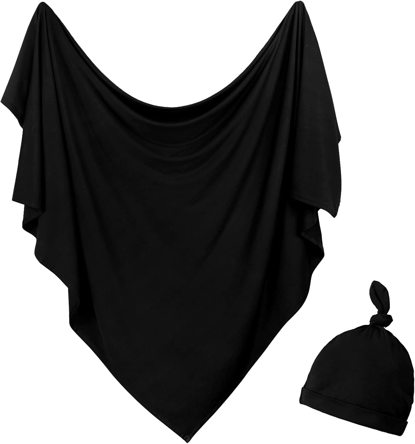 Newborn Swaddle Blanket with Hat Set Baby Swaddle Set Hospital Receiving Blankets for Girls Boys(Sage,35"*35")