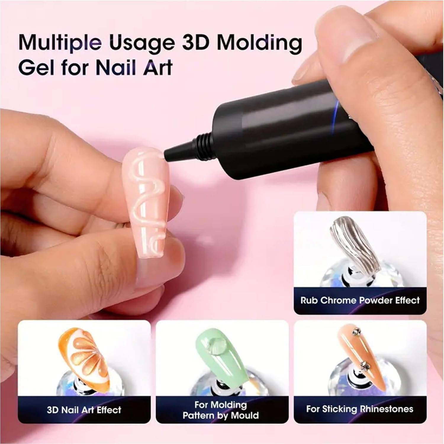 3D Nail Gel Sculpting Gel,15Ml 3D Nail Design Sculpting Glue - UV Light Cured Beauty Care Products for Decals Home Salon Travel Party Bridal Birthday Holiday Photoshoots image number 4