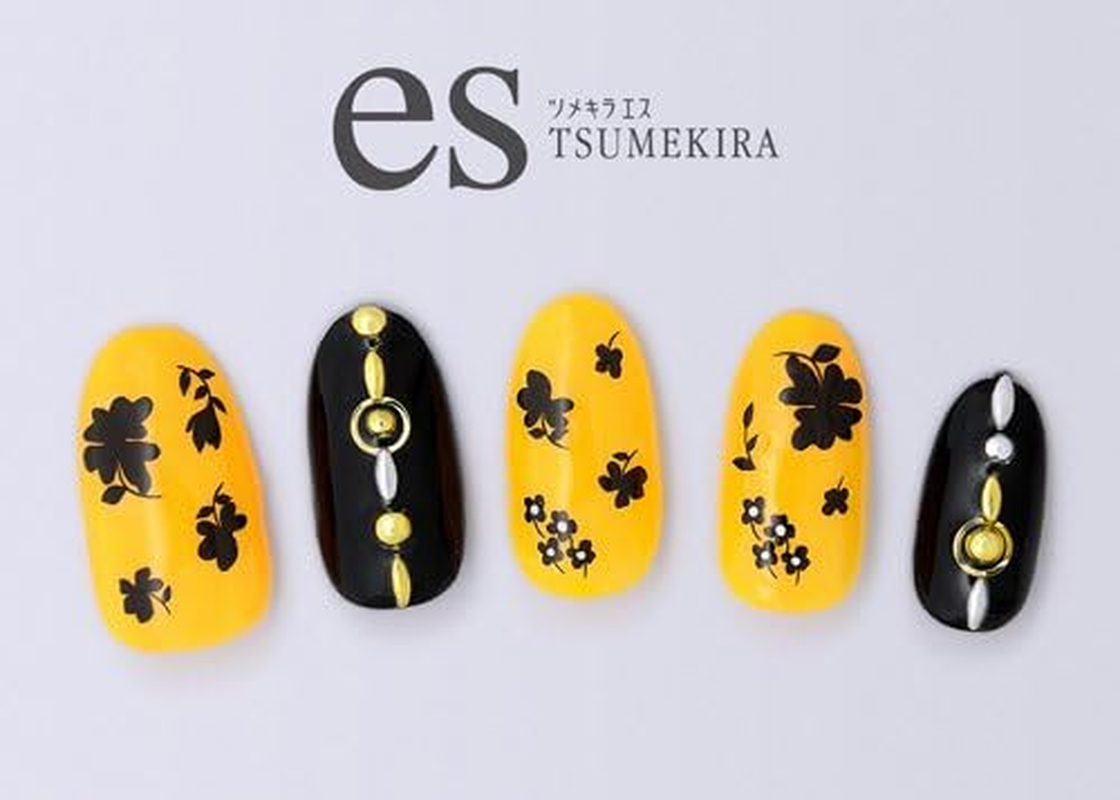TSUMEKIRA ES-LIF-102 Nail Stickers, ES Little Flowers, Black, Multicolor image number 3