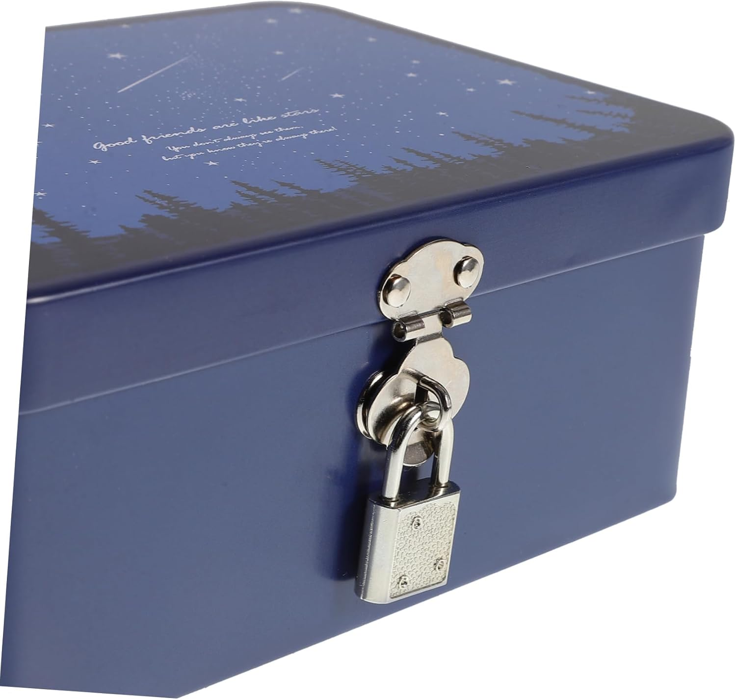 Mobestech Lockable Storage Box Tin Case Lock Jewelry Piggy Bank for Adults Storage Box Home Decorative Accessories Candy Tins Retro Tinplate