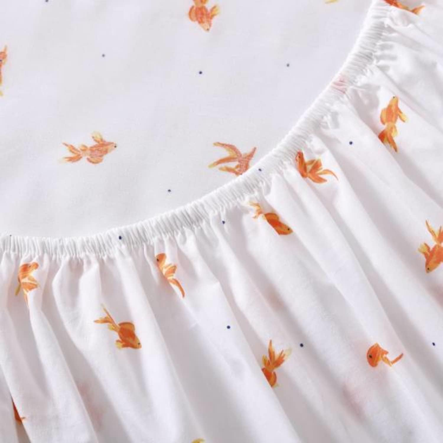 Poppy & Fritz - Twin Sheets, Cotton Percale Bedding Set, Crisp & Cool, Ideal Bedding Set (Goldfish, Twin) image number 1